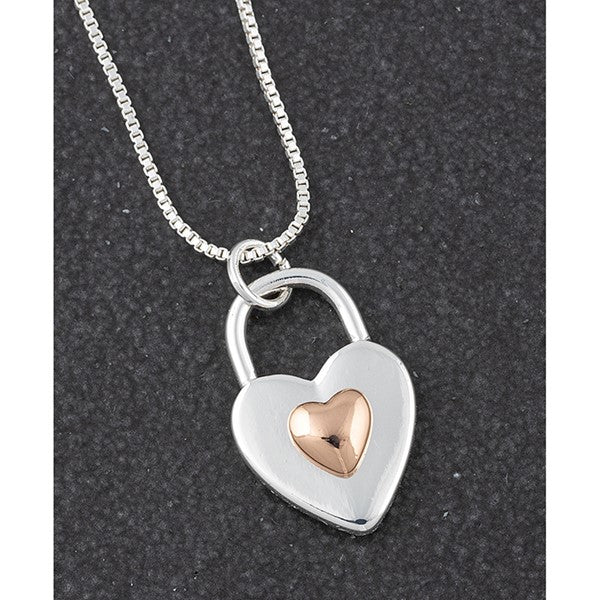 Two tone heart on sale necklace