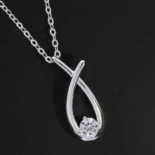 Kiss Collection Contemporary Kiss Silver Plated Necklace