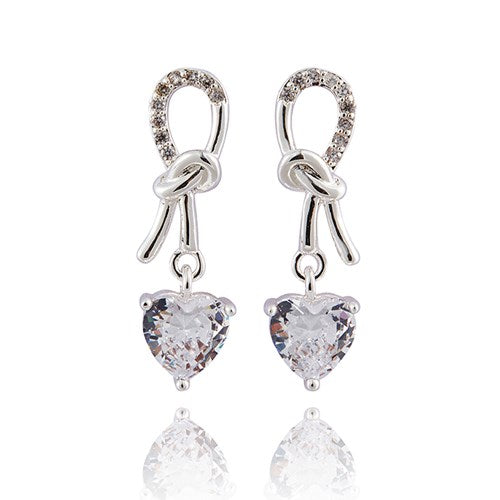 Love Knot Silver Plated Contemporary Earrings