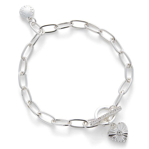 Te Amo Vignette Heart Silver Plated Bracelet