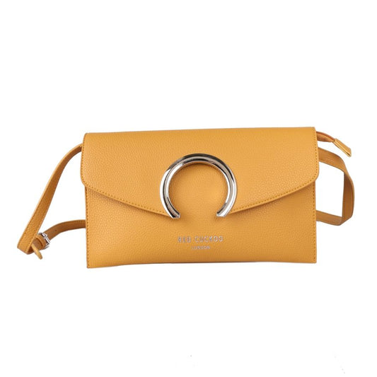 Red Cuckoo - Yellow Clutch/ Crossbody With Metal Detail