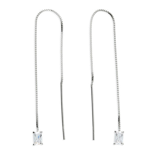 Sterling Silver Pull Through Earrings