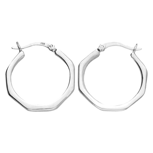 Sterling Silver Hinged Creole Hoop Earrings