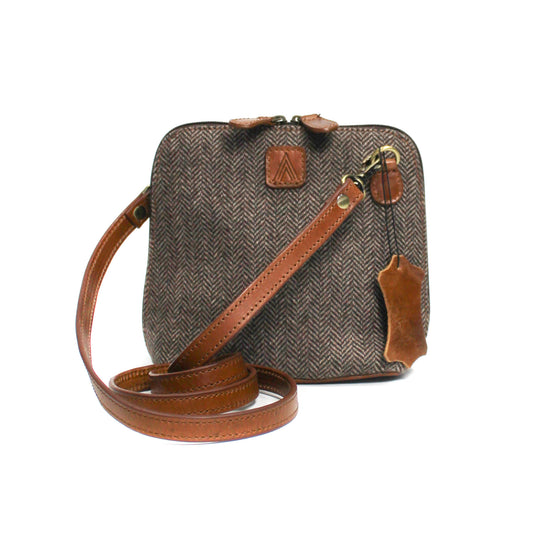 Herringbone Brown Clutch/Shoulder/Crossbody Bag