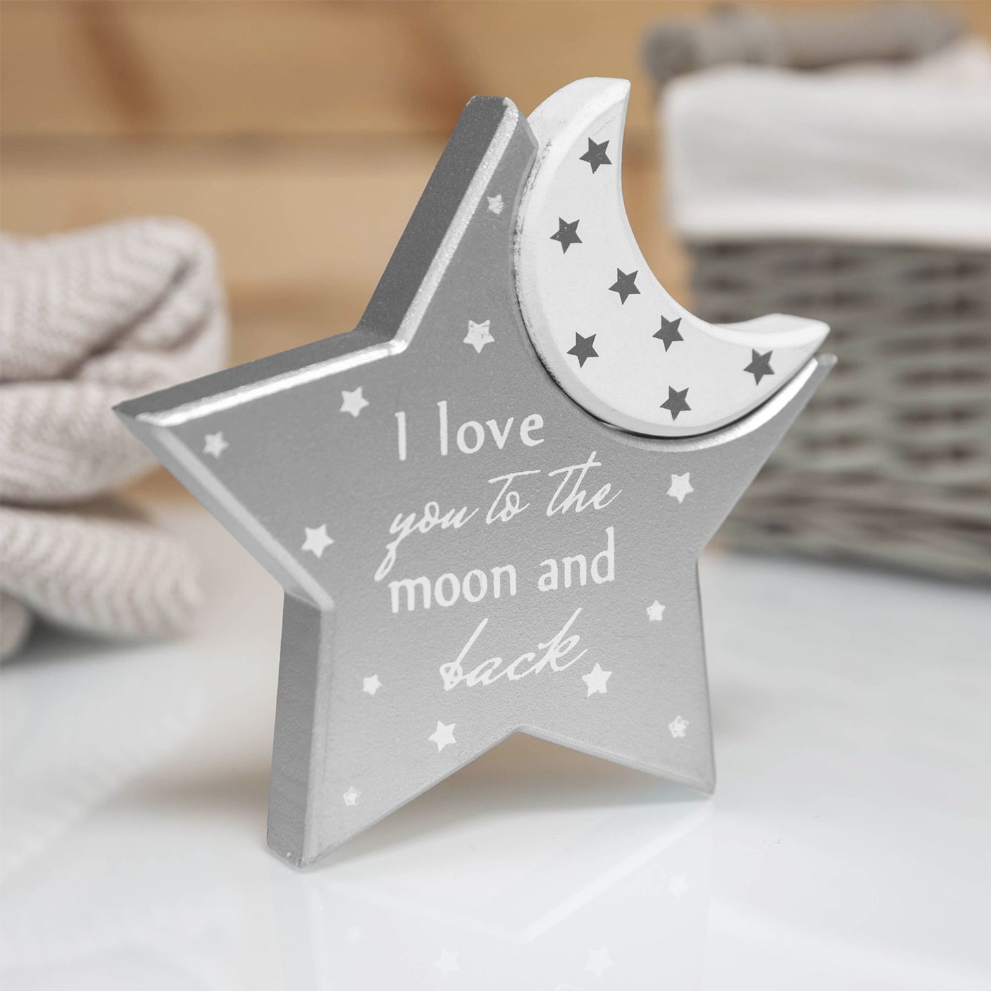 Twinkle Twinkle Moon & Star Mantel Plaque