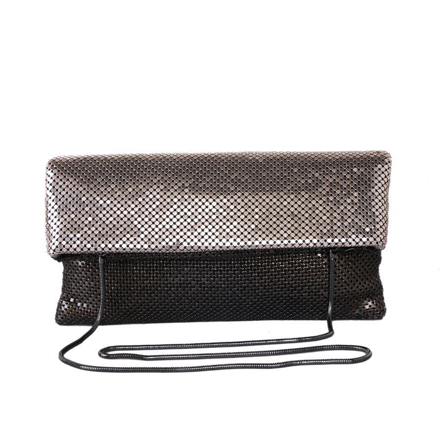 Red Cuckoo - Champagne Two-Toned Fold Over Clutch