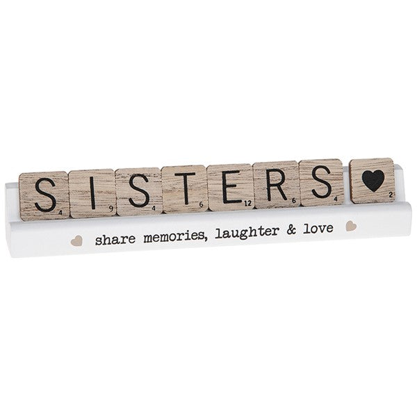 Scrabble Table Sisters Plaque