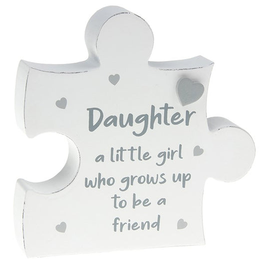 Wooden White Jigsaw Piece - Daughter