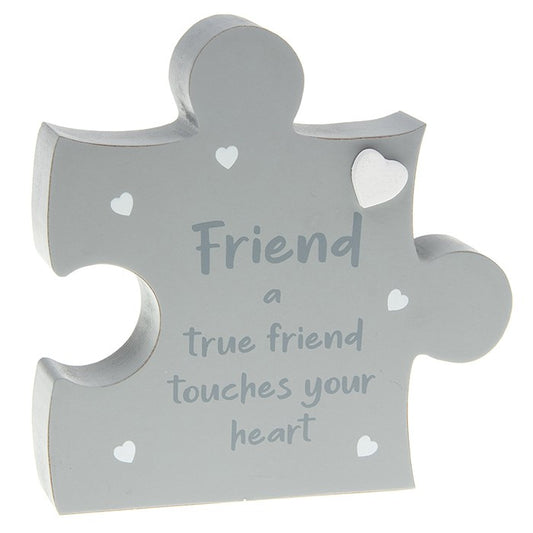 Wooden Grey Jigsaw Piece - Friend