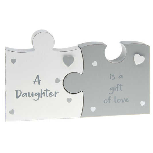 Wooden Grey/White Jigsaw Pieces Daughter