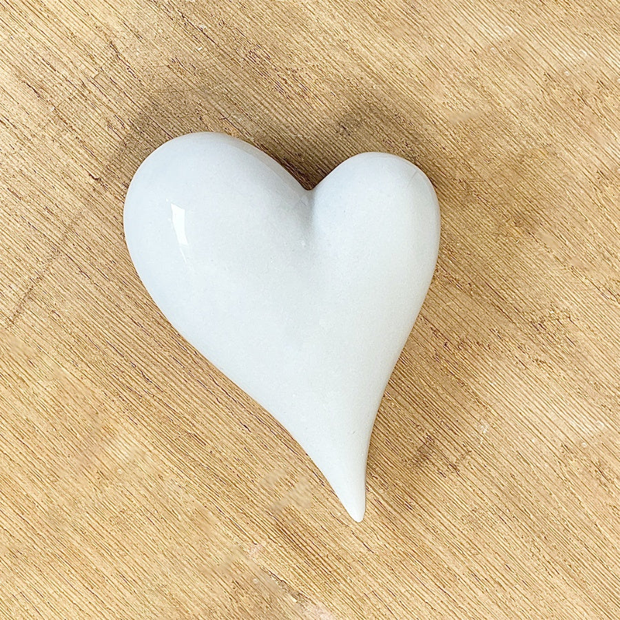Small White Ceramic Whole Heart Ornament
