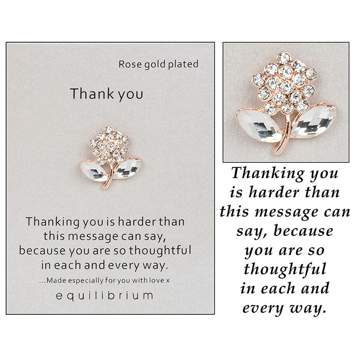 Equilibrium Sentiment Pin Brooch 'Thank you'