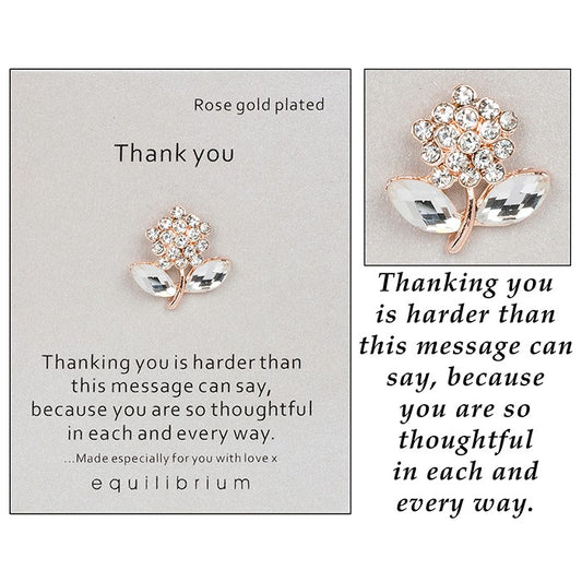 Equilibrium Sentiment Pin Brooch 'Thank you'