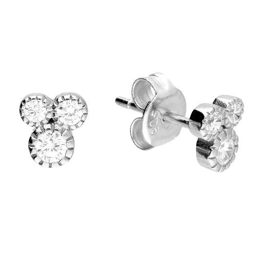 Sterling Silver Trio Stud Earrings