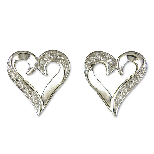 Sterling Silver Heart Stud Earrings