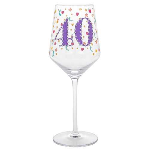 40th Birthday wine Glass