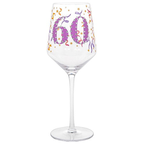 60th Birthday Wine Glass